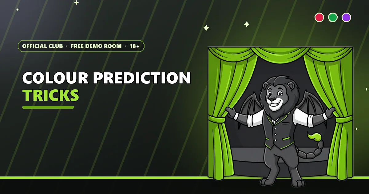 Manticore pulling back a curtain on an empty stage for the colour prediction tricks guide