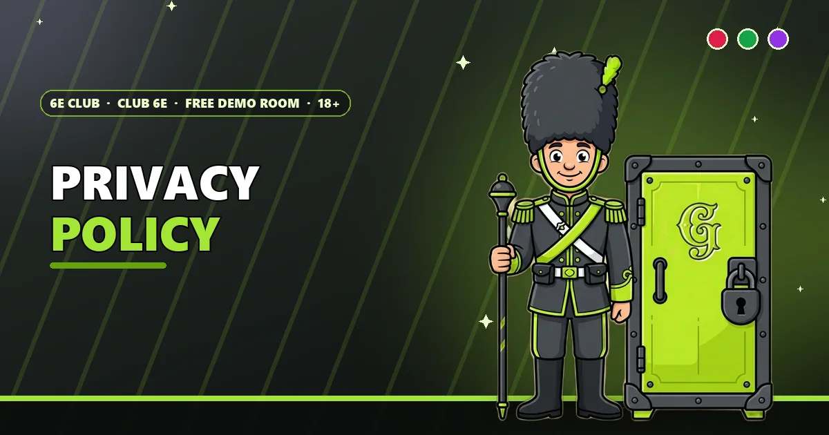 Grenadier guard beside a locked cabinet for the 6E Club privacy policy