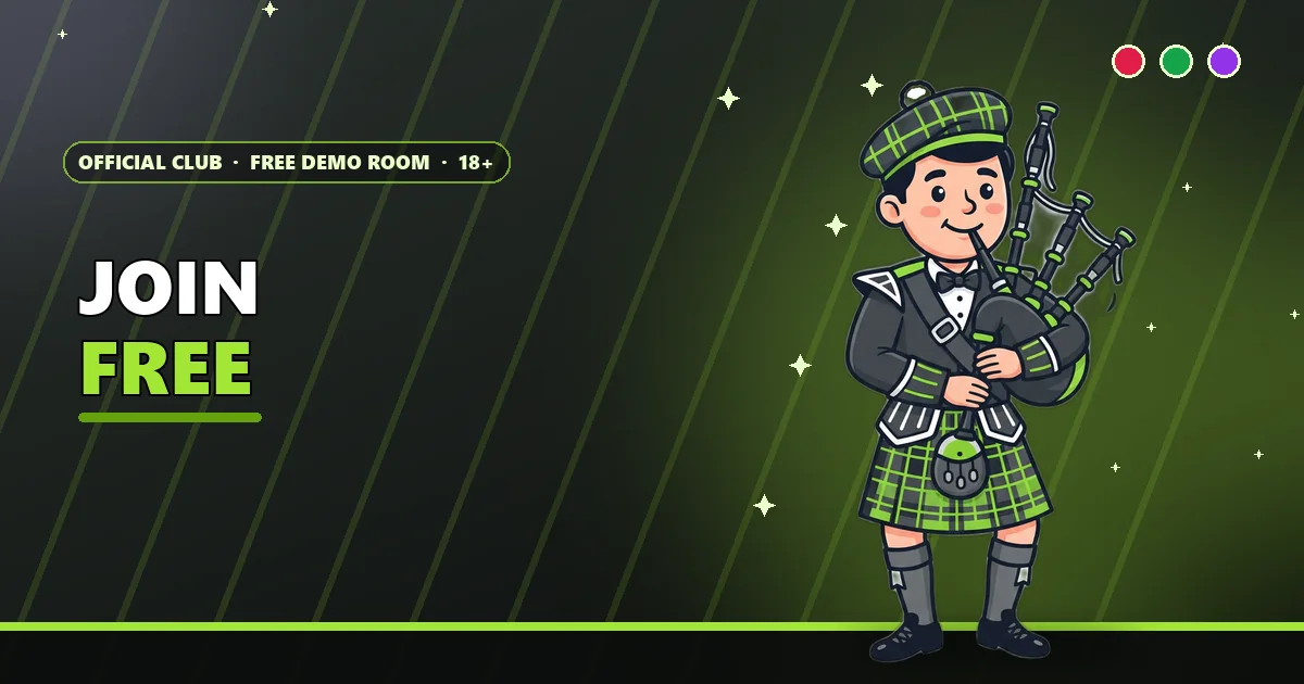 Bagpiper playing a welcome tune for the Join the Club page