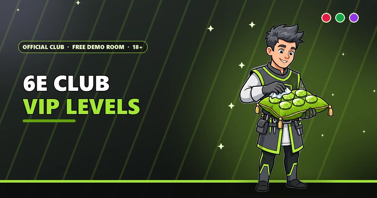 Squire polishing six member badges for the 6E Club VIP levels guide